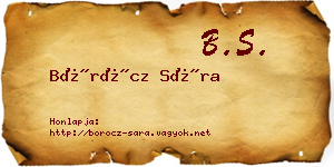 Böröcz Sára névjegykártya
