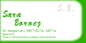 sara borocz business card