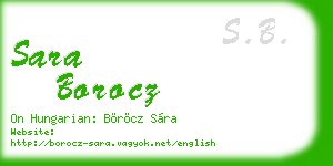 sara borocz business card